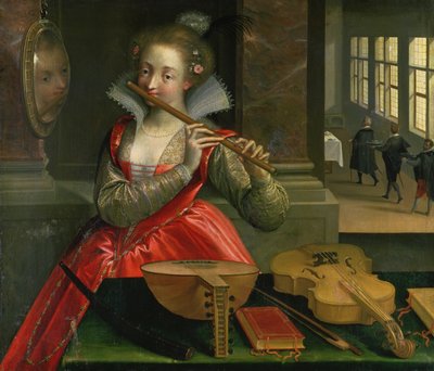 رمزية الموسيقى (Fluteplayer) ، c.1600 بواسطة Dirk de Quade van Ravesteyn
